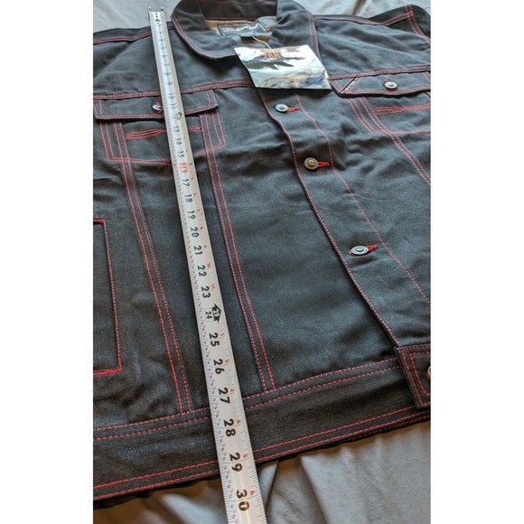 Deadstock Y2K Arctic Serial Jean Black Denim Jacket 2XL Glanz Hip Hop Urban NWT - Picture 15 of 16